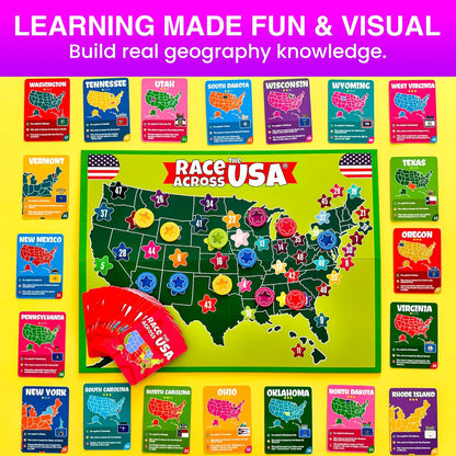 QUOKKA Board Games for Kids 8-12 - Family Games for Kids and Adults - Journey Across the World Card Game Ages 5-9 - Learn Capitals, Flags, Facts, and Map Locations with 195 World Map Cards