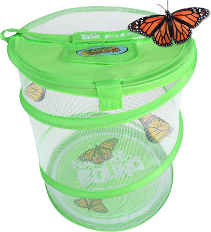 Nature Bound Butterfly Growing Kit - Live Caterpillar to Butterfly Project for Kids - Includes Voucher for Caterpillars, Green Pop-Up Enclosure, and STEM Learning Guide