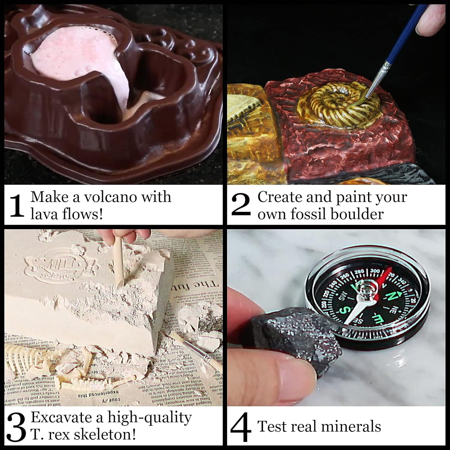 Wild Environmental Science Wonders of the Earth - Science Kit for Ages 8+ - Excavate Fossils, Test Minerals, Create an Erupting Volcano and More!