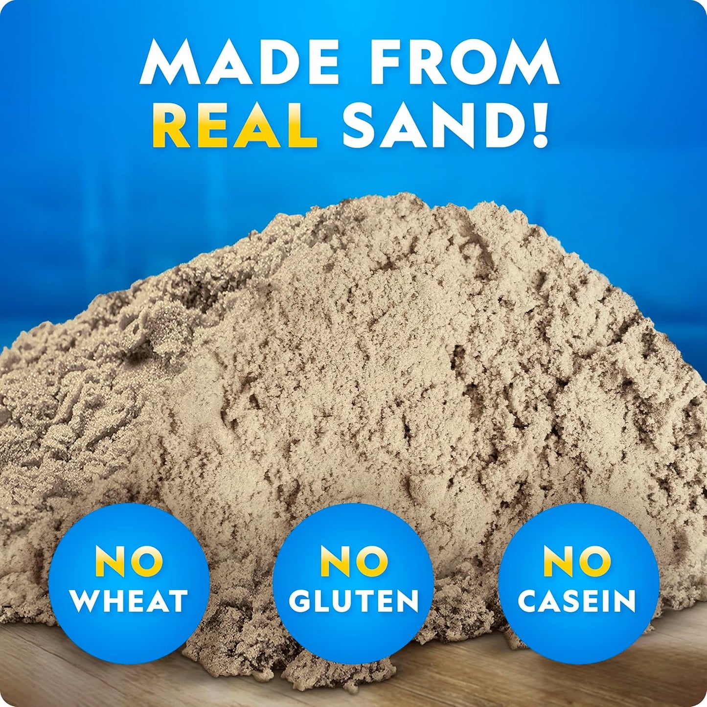 National Geographic Moon Sand - 24 Lb. Bulk Play Sand Kit with 6 Castle Molds (Blue) - A Fun No Mess Sensory Activity, Kids Fake Sand Play Set, Sensory Bin Filler