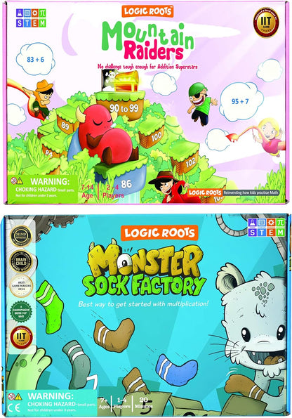 Monster Sock Factory Multiplication and Division Game - Fun Math Board Game for 6-10 Year Olds, Easy to Play STEM Toy for Kids at Home, Learning Gift for Girls & Boys, Grade 1 and Up