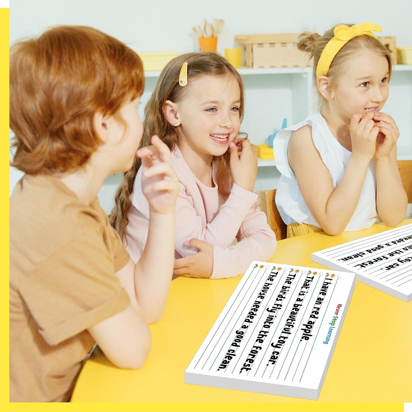 100 Sheets Ruled Writing Paper, Double-Sided Printing Skip-A-Line Ruled Writing Paper with Dotted Lines Handwriting Practice Paper 1” line spacing for Kindergarten Toddlers Kids (11” x 8.3”)