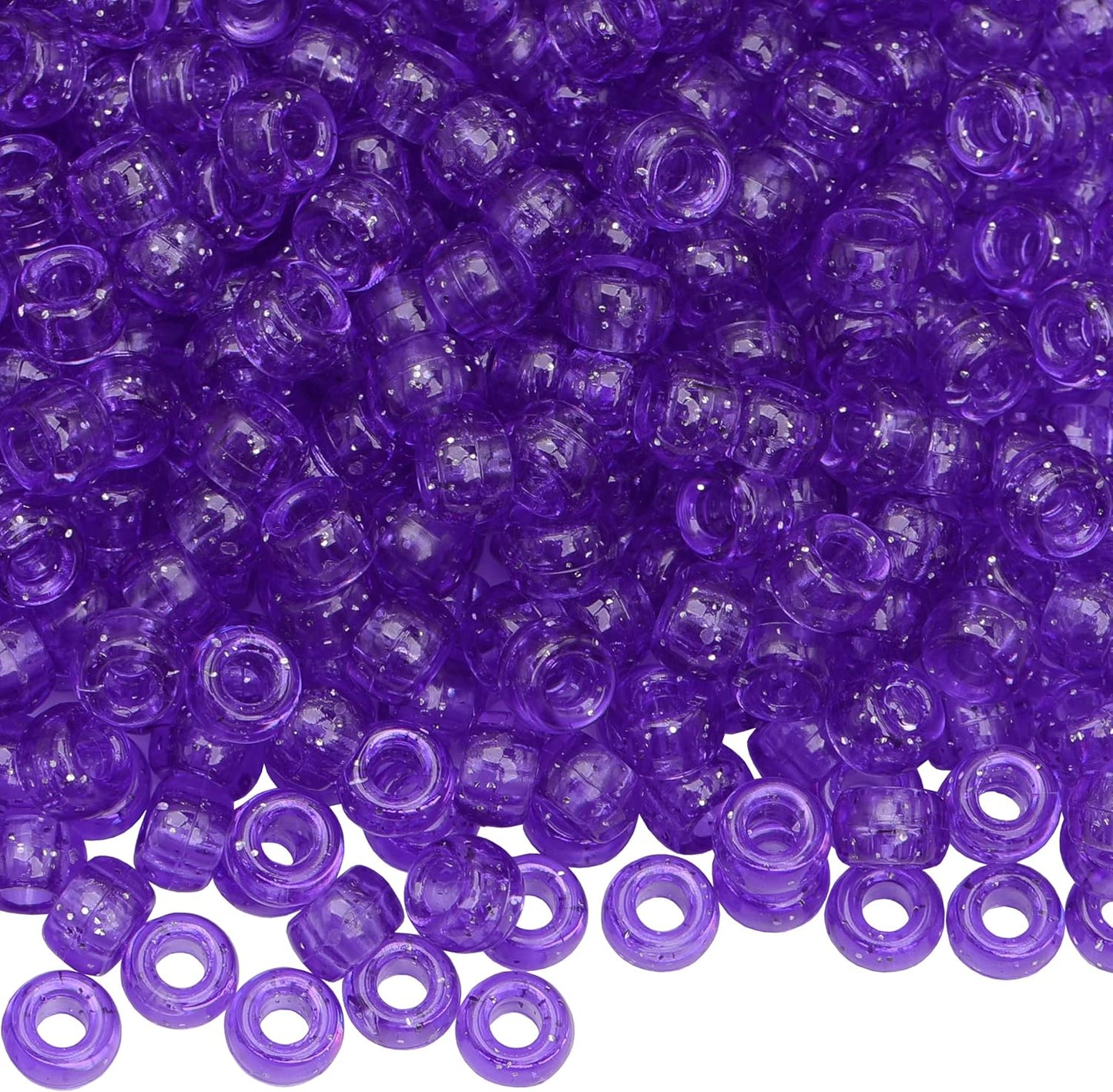 Auvoua 1000Pcs Pony Beads Bracelet 9mm Yellow Plastic Barrel Pony Beads for Necklace,Hair Beads for Braids,Key Chain,Jewelry Making (Yellow)