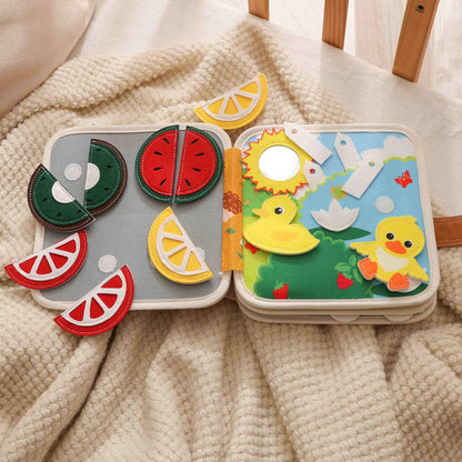 GOODMOM Busy Book for Toddlers Age 1-3 - Interactive Quiet Felt Activity Book, Travel Toys for Kids,Learning Toys, Fine Motor Skills, Color Shape Recognition,