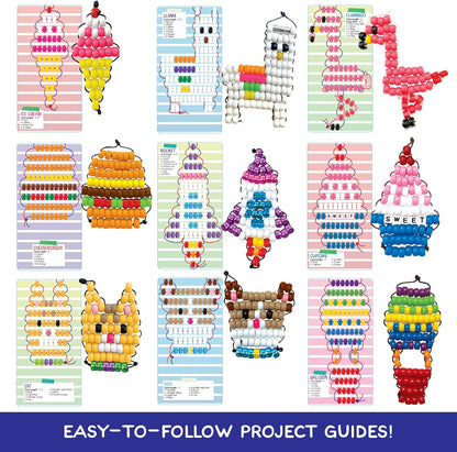 Made By Me Ultimate Bead Pets by Horizon Group USA, Bead Pets Crafts for Kids, Includes Over 1400 Beads, Cording, Keychains & Carabiner Clips, Design Templates, Storage Cases & More