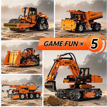 STEM Building Toys for Kids 6-14, 5in1 STEM Robot Building Kit for Kid, Remote & APP Controlled Tank Bulldozer Robot Building Blocks Set Birthday Xmas Gifts Ideas for Boys Girls (689PCS)