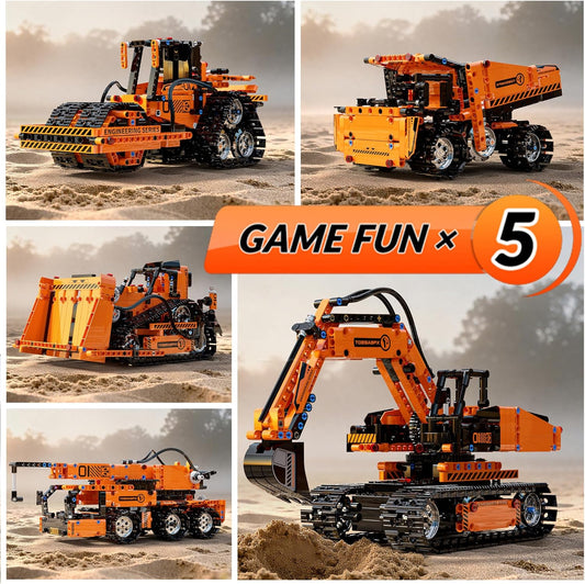 STEM Building Toys for Kids 6-14, 5in1 STEM Robot Building Kit for Kid, Remote & APP Controlled Tank Bulldozer Robot Building Blocks Set Birthday Xmas Gifts Ideas for Boys Girls (689PCS)