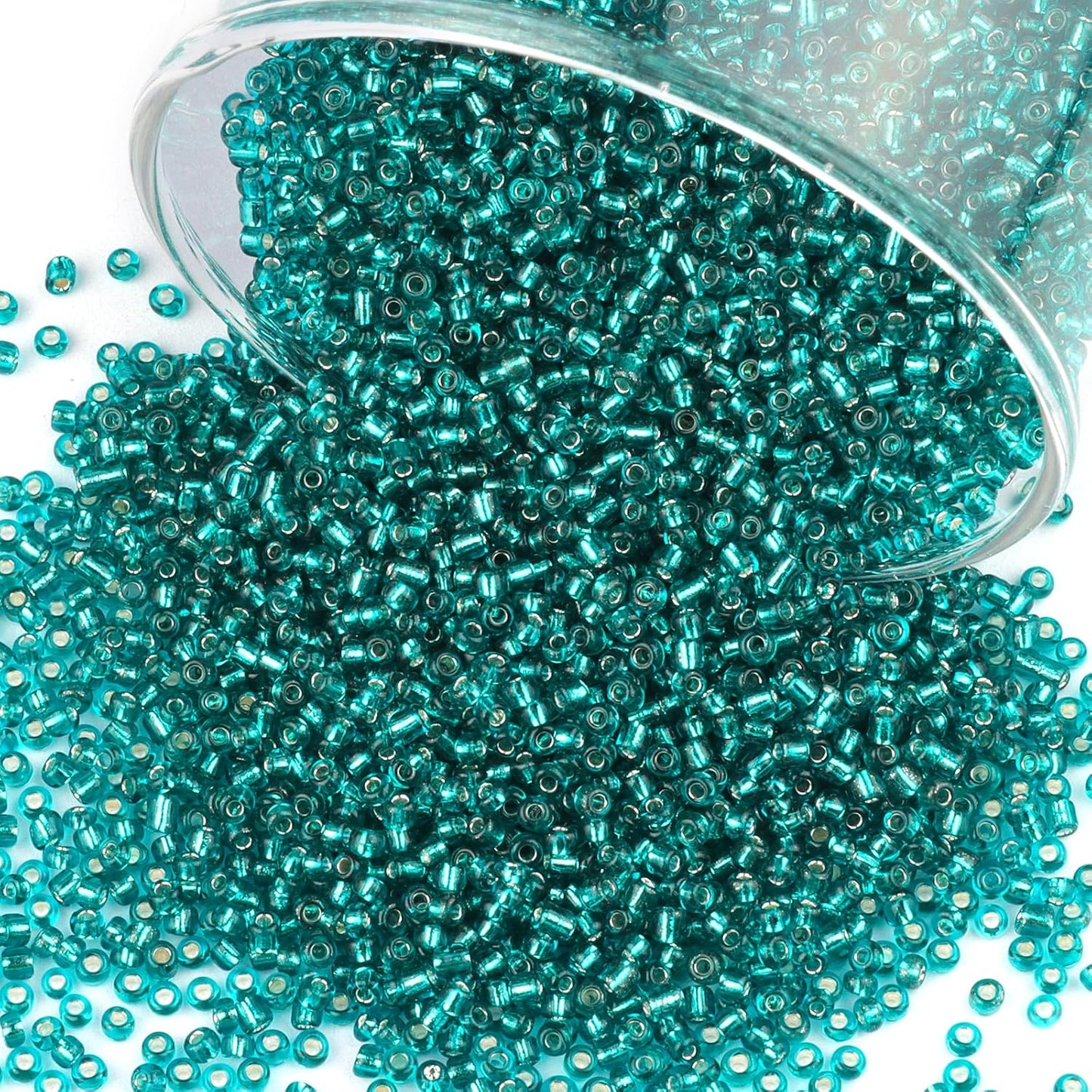 10100 Pcs Size 11/0 Glass Seed Beads, 2 mm Dark Green Small Mini Spacer Loose Pony Beads for Jewelry Making and DIY Crafts - Colors A