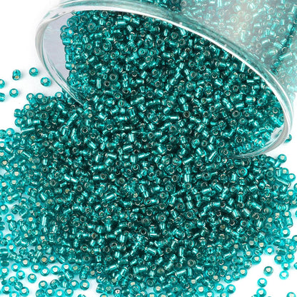 10100 Pcs Size 11/0 Glass Seed Beads, 2 mm Dark Green Small Mini Spacer Loose Pony Beads for Jewelry Making and DIY Crafts - Colors A