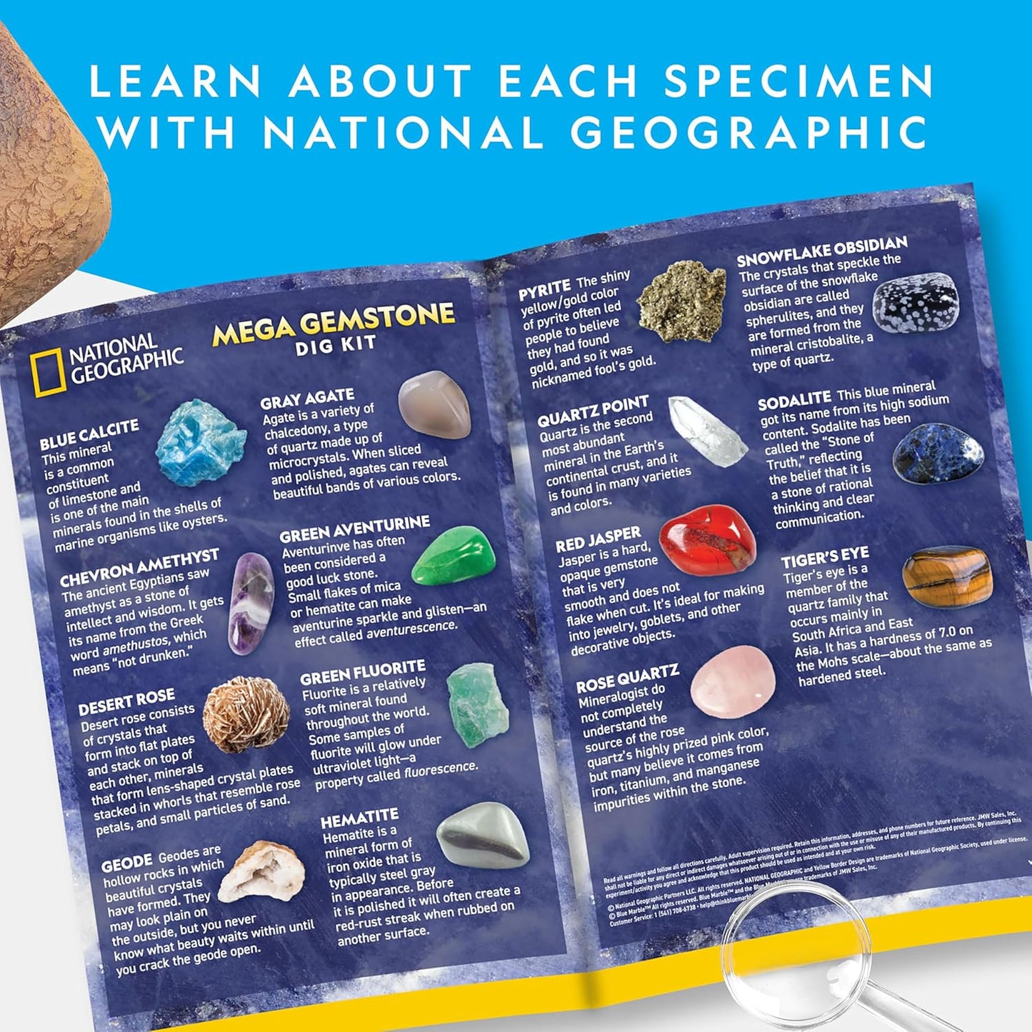 National Geographic Gigantic Gemstone Dig Kit – Excavate 100 Real Gems from a Giant Dig Brick, Gem Mining Kit for Kids, STEM Rock Collection Activity, Includes Tools & Learning Guide