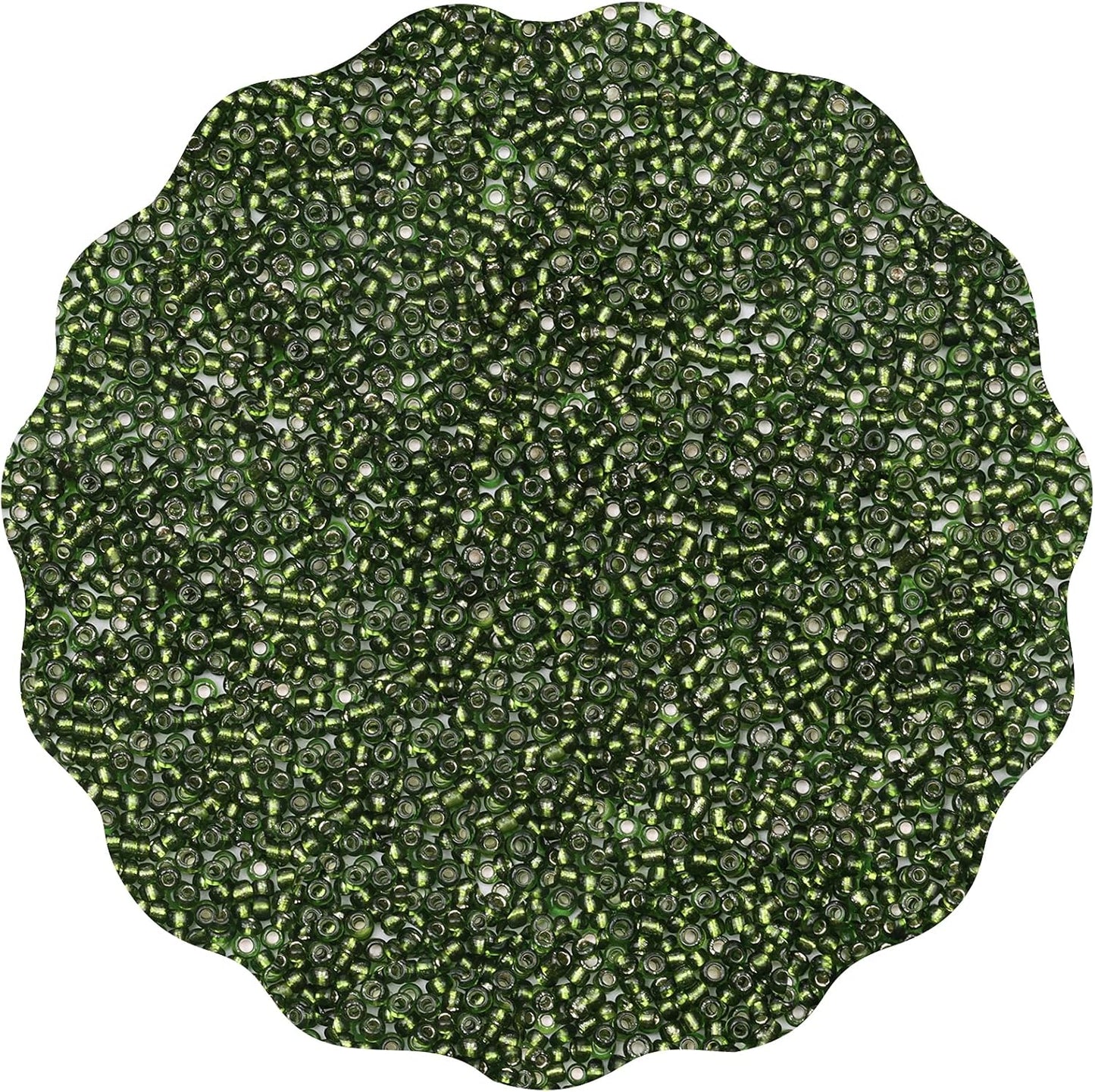 10100 Pcs Size 11/0 Glass Seed Beads, 2 mm Dark Green Small Mini Spacer Loose Pony Beads for Jewelry Making and DIY Crafts - Colors A