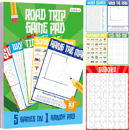 Pen Control & Tracing Activity Pad, 80 Tear-off Sheets Alphabet & Number Handwriting Practice Notepad for Kids, Letters A-Z/Numbers1-20/Patterns Tracing Workbook for Plane, Car Travel, Road Trip