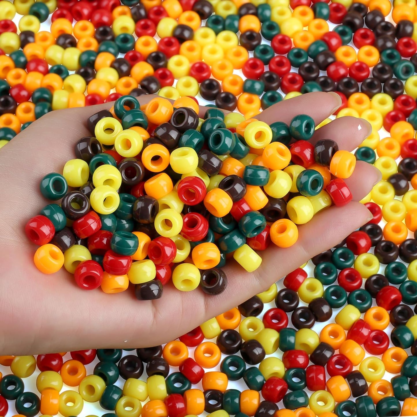 Red Pony Beads 1000Pcs 9mm Pony Beads Bulk Red Perler Beads for Friendship Bracelets Kandi Beads Hair Beads for Braids Beads for Crafts