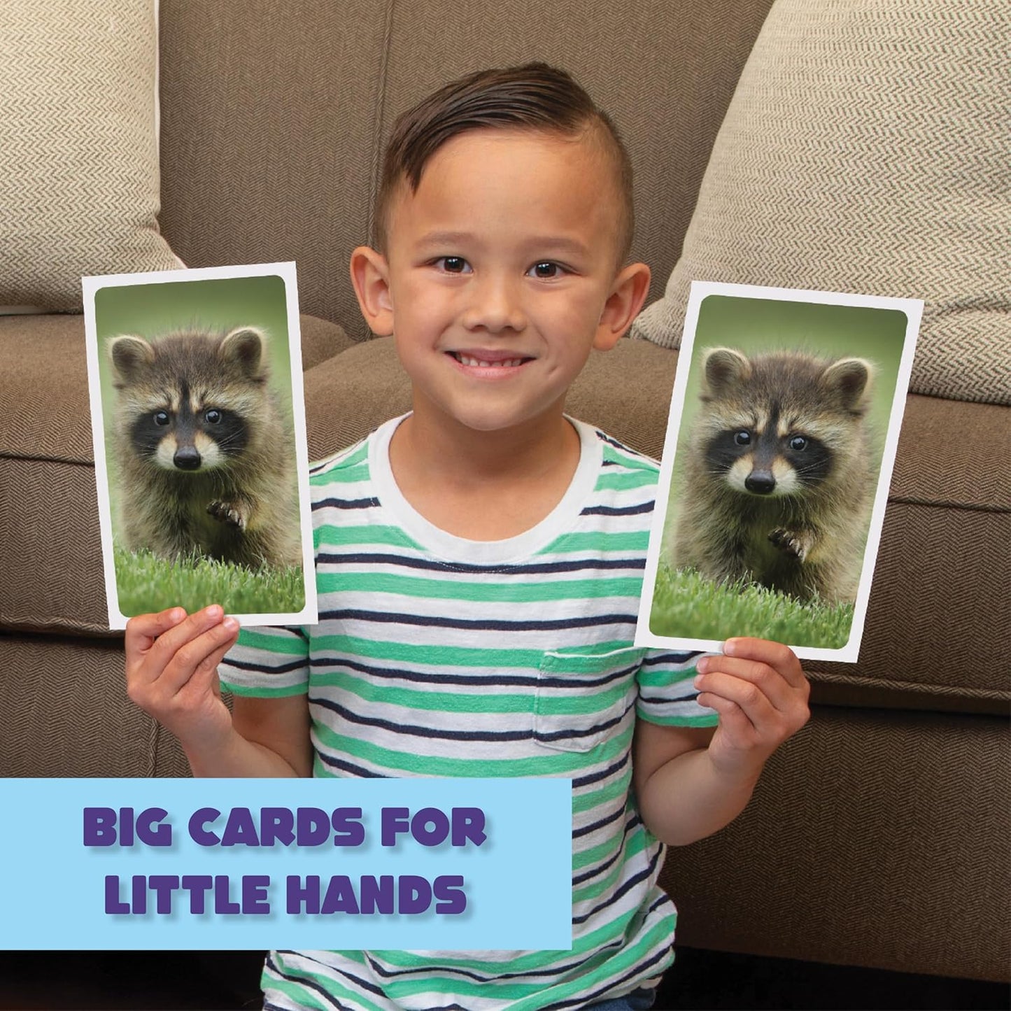 Giant Matching Game Baby Animals - Summer Toys - Game Night - Travel Games - Memory, Learning Game - Jumbo Playing Cards - Card Game for Kids and Adults -Ages 3+