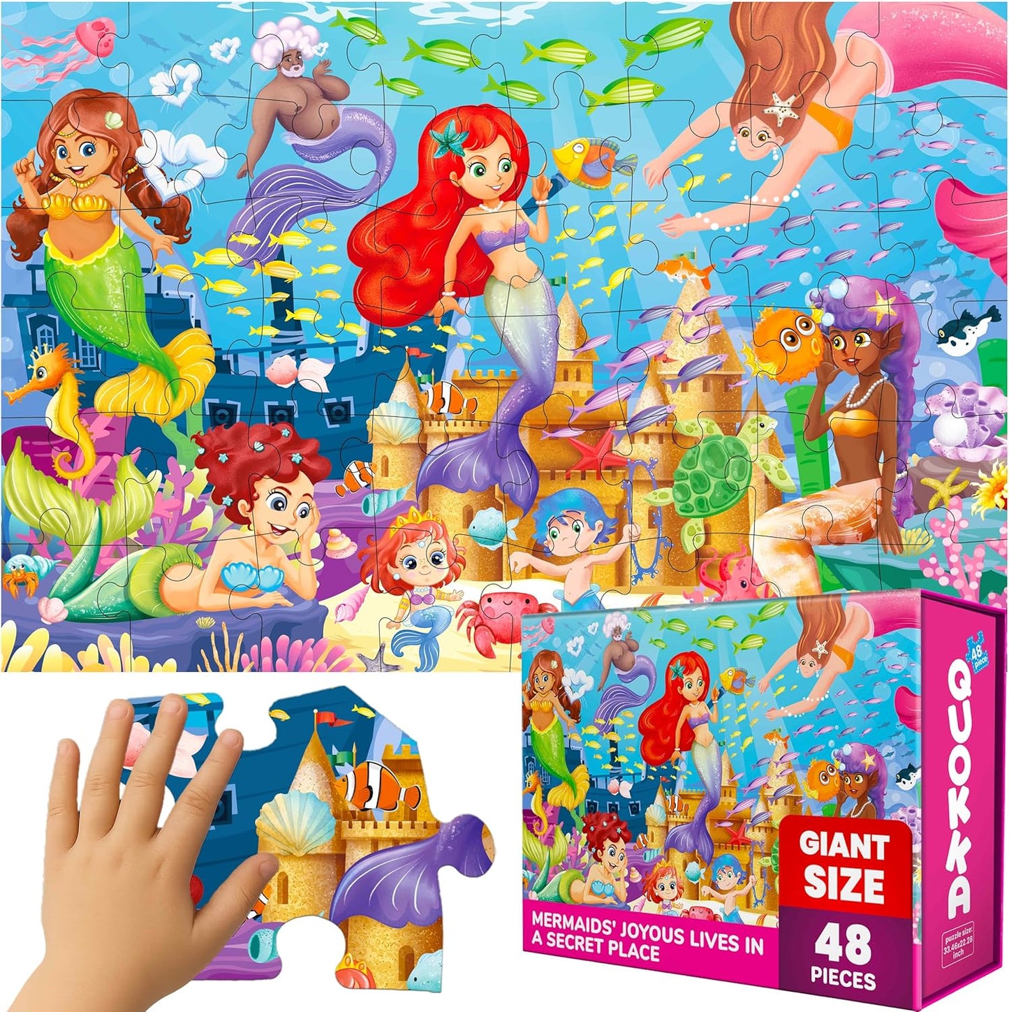 QUOKKA Giant Floor Puzzles for Kids Ages 3-5 - 2x3 Feet 48 Piece Large Puzzles for Kids Ages 4-8 - Educational Toys for Boys and Girls - Toy Gift Activities Africa Version 2