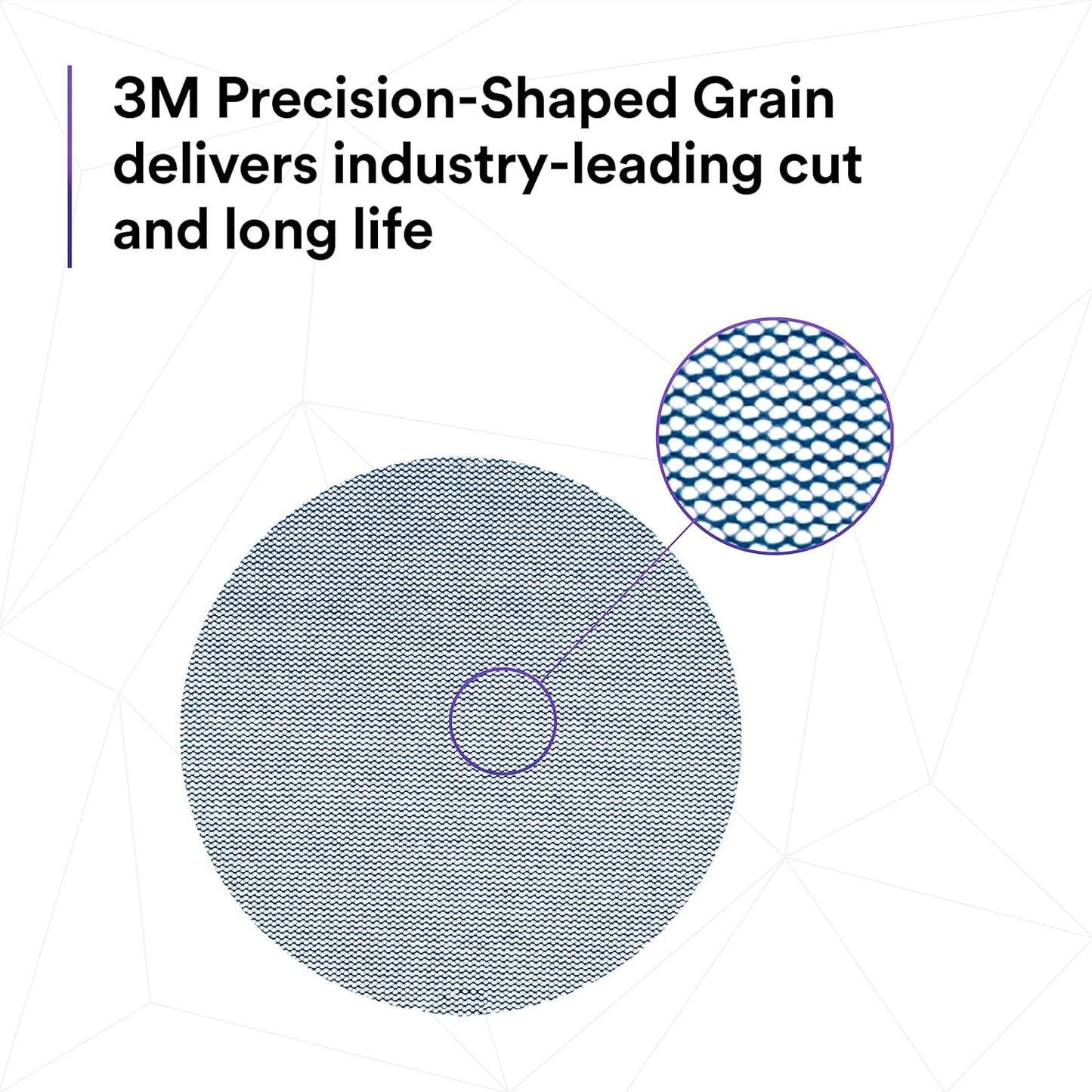 3M Xtract Net Disc 310W, 320+, 8 in, Die 800L, Pack of 50 Hook and Loop Sanding Discs, Virtually Dust-Free, Value Option for Metal, Wood, Composites, Stock Removal, and Fine Finishing