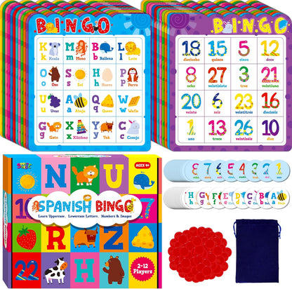 SpriteGru Multiplication & Division Bingo Game, 480 Math Problems, 2 Educational Math Board Game for Kindergarten and Preschool Kids 4-8, Perfect for Classroom & At Home (Up to 25 Players)