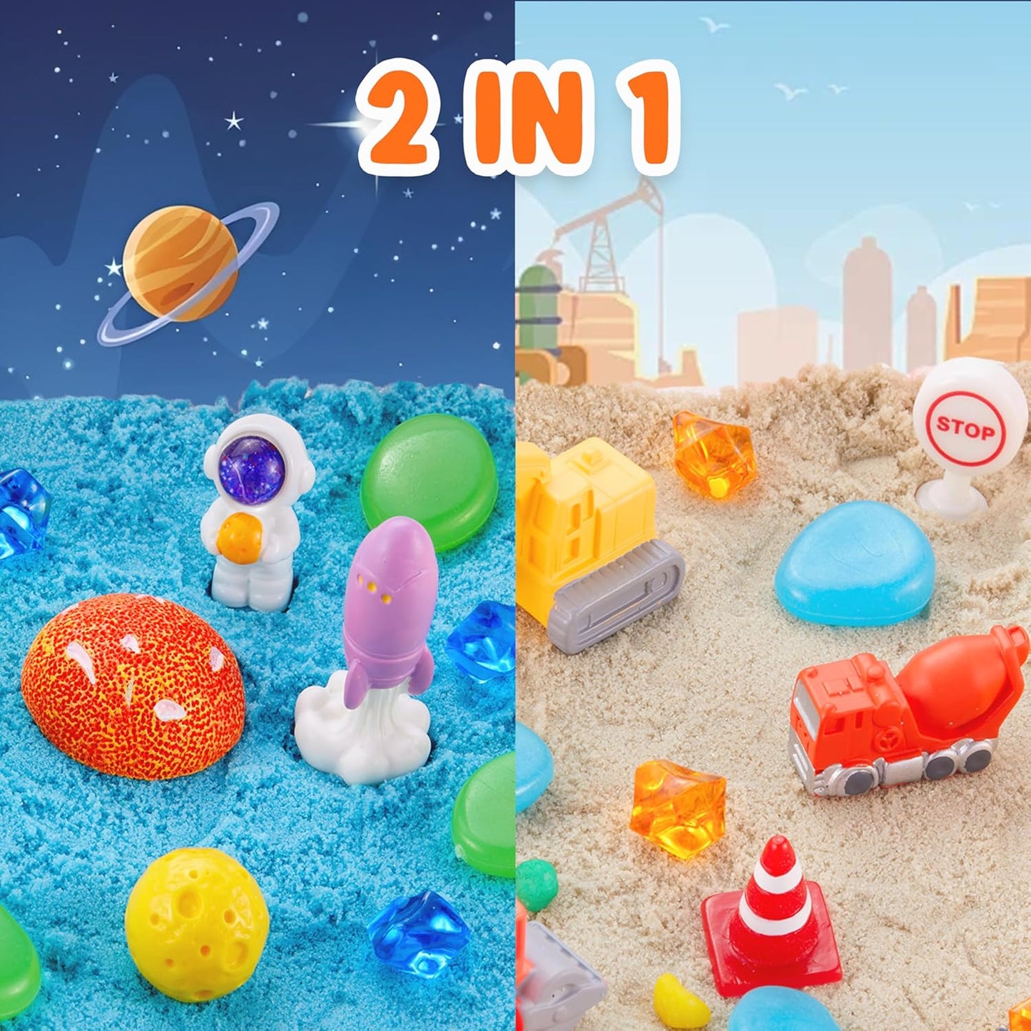 Dino & Ocean Sensory Bin, Dino & Ocean Sensory Toys with Play Sand for Toddlers Boys and Girls,Kids Toys Gift Sand Box for Age 3 4 5 6 7 8