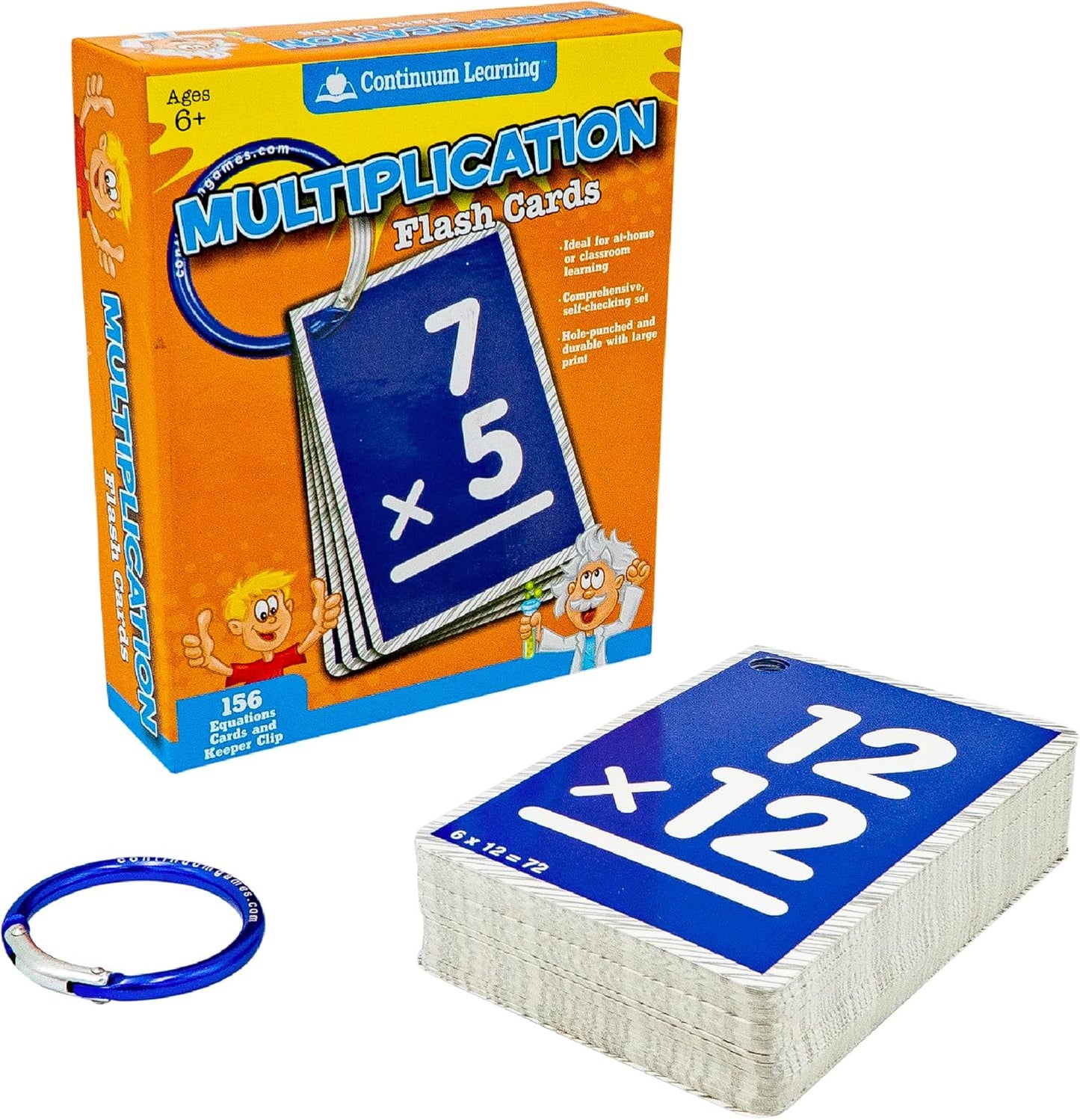 Continuum Learning 0-12 Multiplication Flash Cards for Kindergarten and Elementary Classroom Must Haves, 156 Math Flashcards, Teacher Must Haves for Homeschool and Classroom Essentials