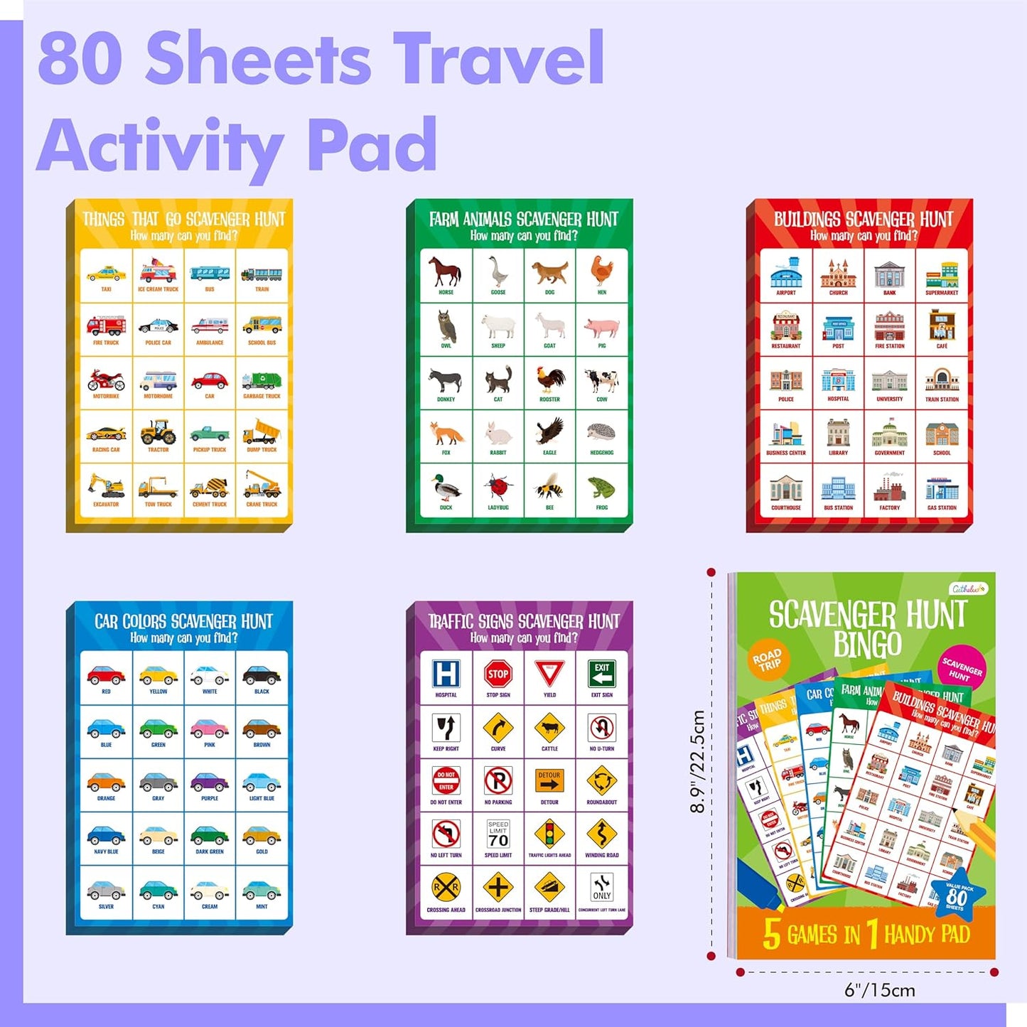 Pen Control & Tracing Activity Pad, 80 Tear-off Sheets Alphabet & Number Handwriting Practice Notepad for Kids, Letters A-Z/Numbers1-20/Patterns Tracing Workbook for Plane, Car Travel, Road Trip