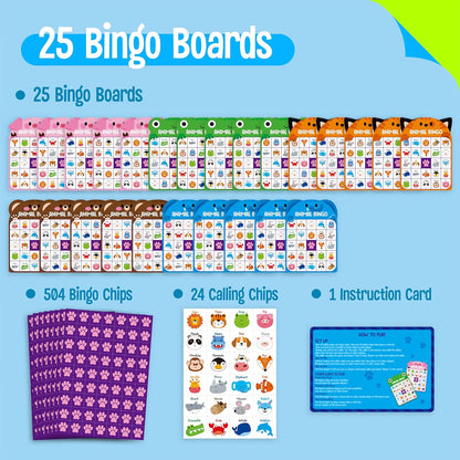 Sight Word Bingo Game, 144 Sight Words Learn to Read Level 1 & Level 2 Bingo Board Game Dolch's & Fry's Words Lists for Kindergarten and Preschool, Grade 1st, 2nd, Kids 4-8 (Up to 25 Players)