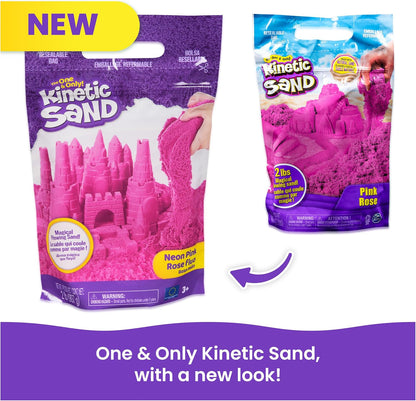 Kinetic Sand Mold n’ Flow with 1.5lbs Red & Teal Play Sand, 3 Tools, Sensory Toys for Kids Ages 3 and up