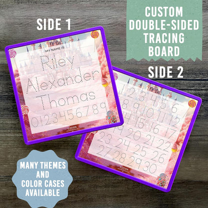 Kid's Name Tracing Board | Dry Erase Letter Tracing | Reusable Name Board | Alphabet Letters | Personalized | Candy Theme