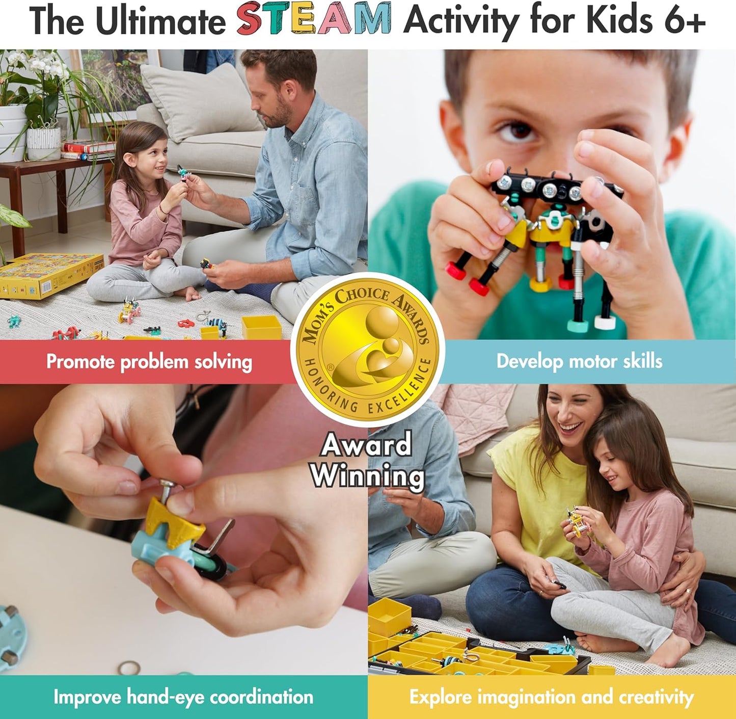 The Off Bits Space Mission Educational Build Your Own Robot Toy, Stem Building Toys for Boys and Girls, Valentine Birthday Gift for Kids Montessori Play Kit, Steam Toys for Kids Ages 6 7 8 9+