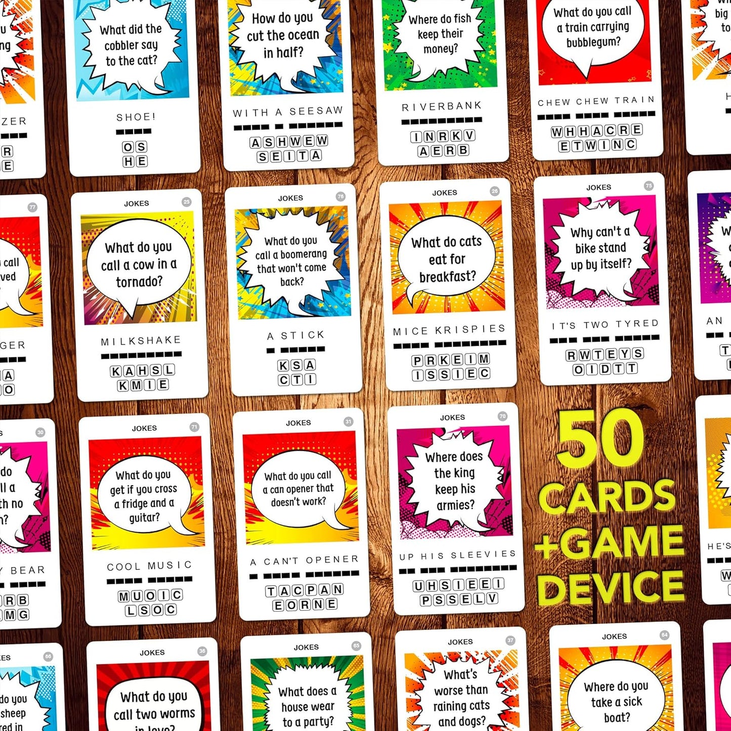 100 PICS Brain Teasers Travel Game - Solve 100 Puzzles | Flash Cards with Slide Reveal Case | Card Game, Gift, Stocking Stuffer | Hours of Fun for Kids and Adults | Age 6+