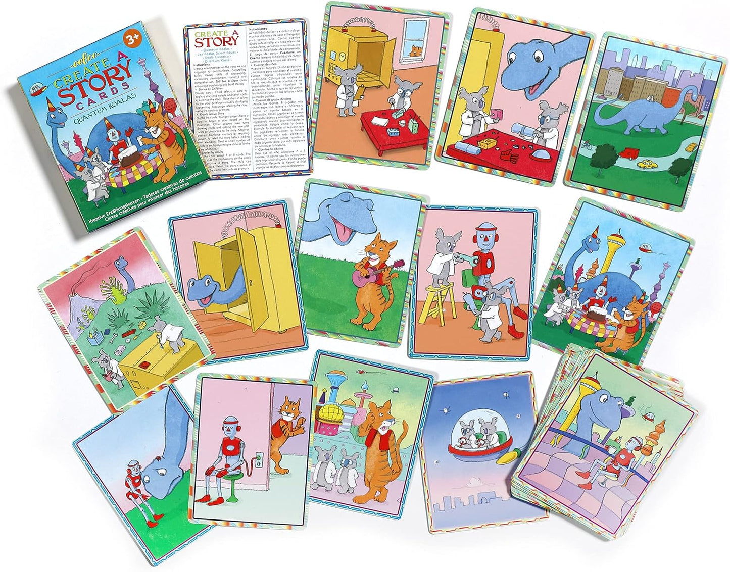 eeBoo: Quantum Koala Create a Story Cards Game, Provides Great Interaction, Creative and Imaginative Play, New Stories Every Time it is Played, Perfect for Ages 3 and up