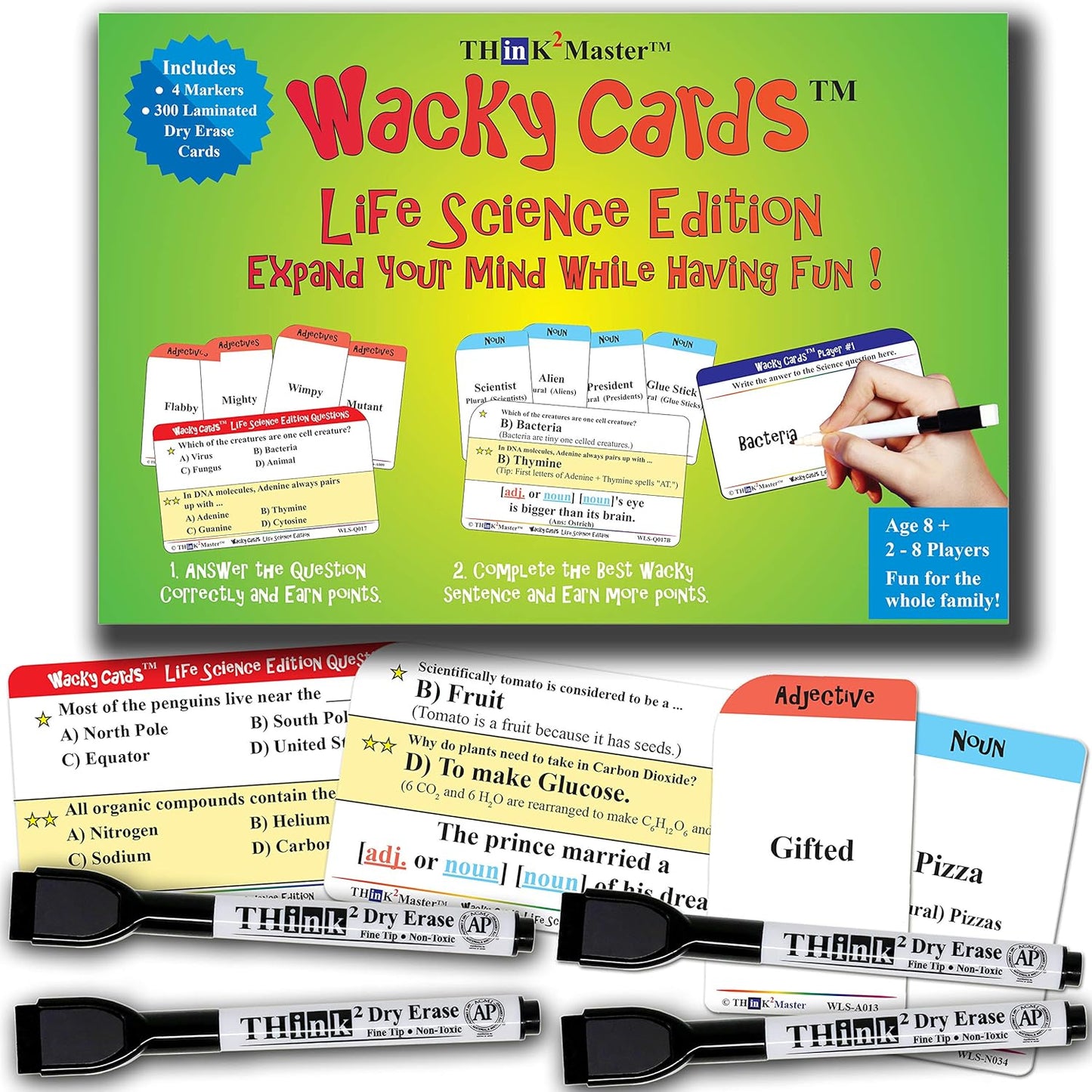 Think2Master Wacky Cards Practicing Math Including Addition, Subtraction & Multiplication.