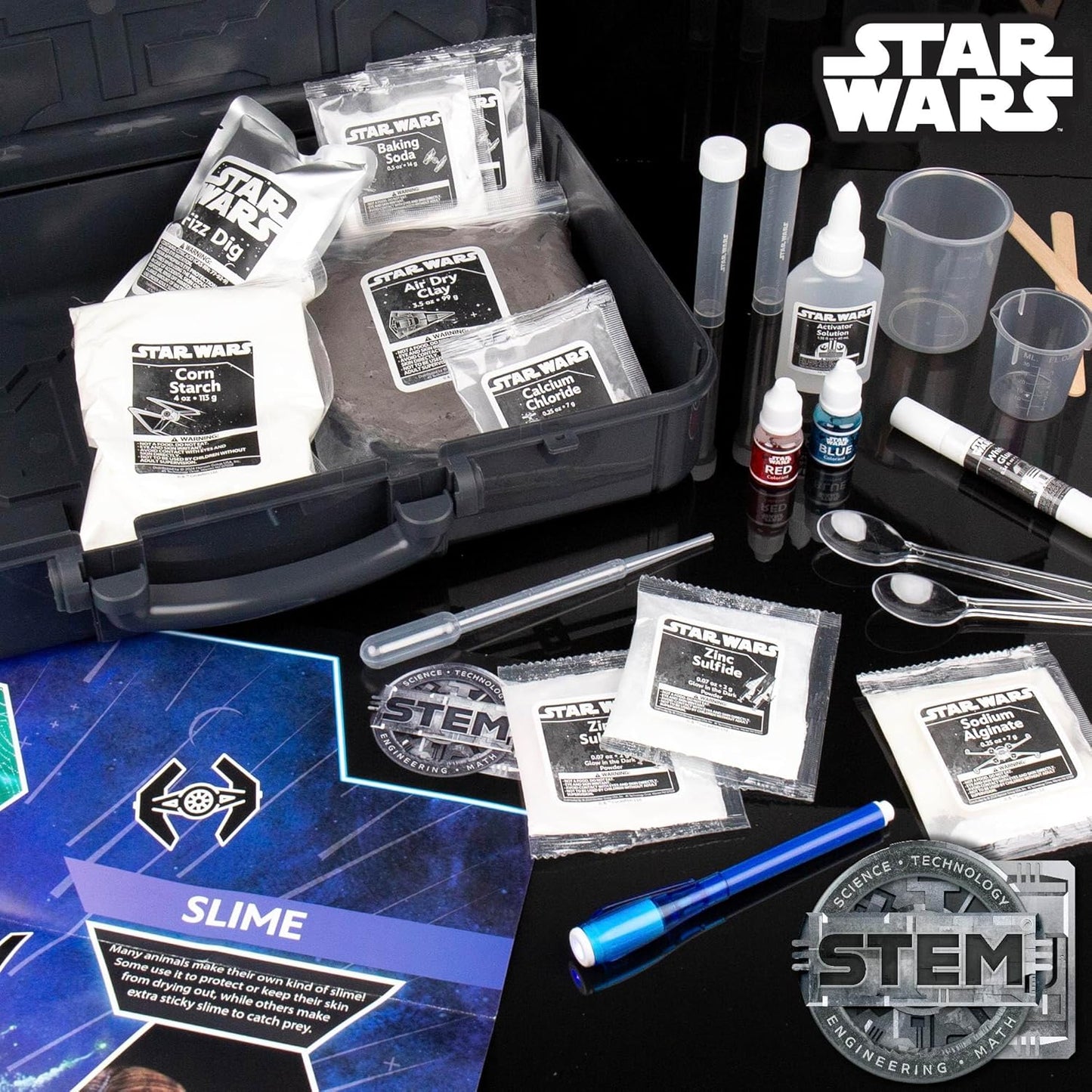 STAR WARS Glowing Crystals, Crystal Growing Kit with Light Up Display Stand, Grow 3 Colorful Crystals, Gift for 8 Year Old Boy, Merch, Toys for Boys Age 8-12