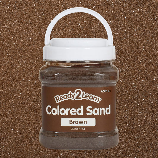 READY 2 LEARN Colored Sand - Brown - 2.2 lbs - Play Sand for Kids - Perfect for Arts and Crafts, Sensory Bins, Wedding Decorations and Vase Filler