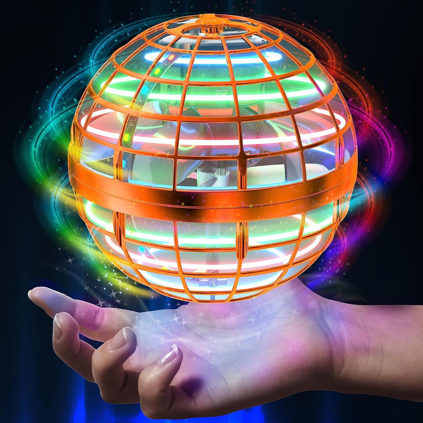 AMERFIST Flying Orb Ball Toy,Cosmic Globe Boomerang Hover Ball Galactic Fidget Spinner, Hand Drone Orbit, Cool Toys Gift for 6 7 8 9 10+ Year Old Boys Girls Teens Outdoor Toys(Pink)
