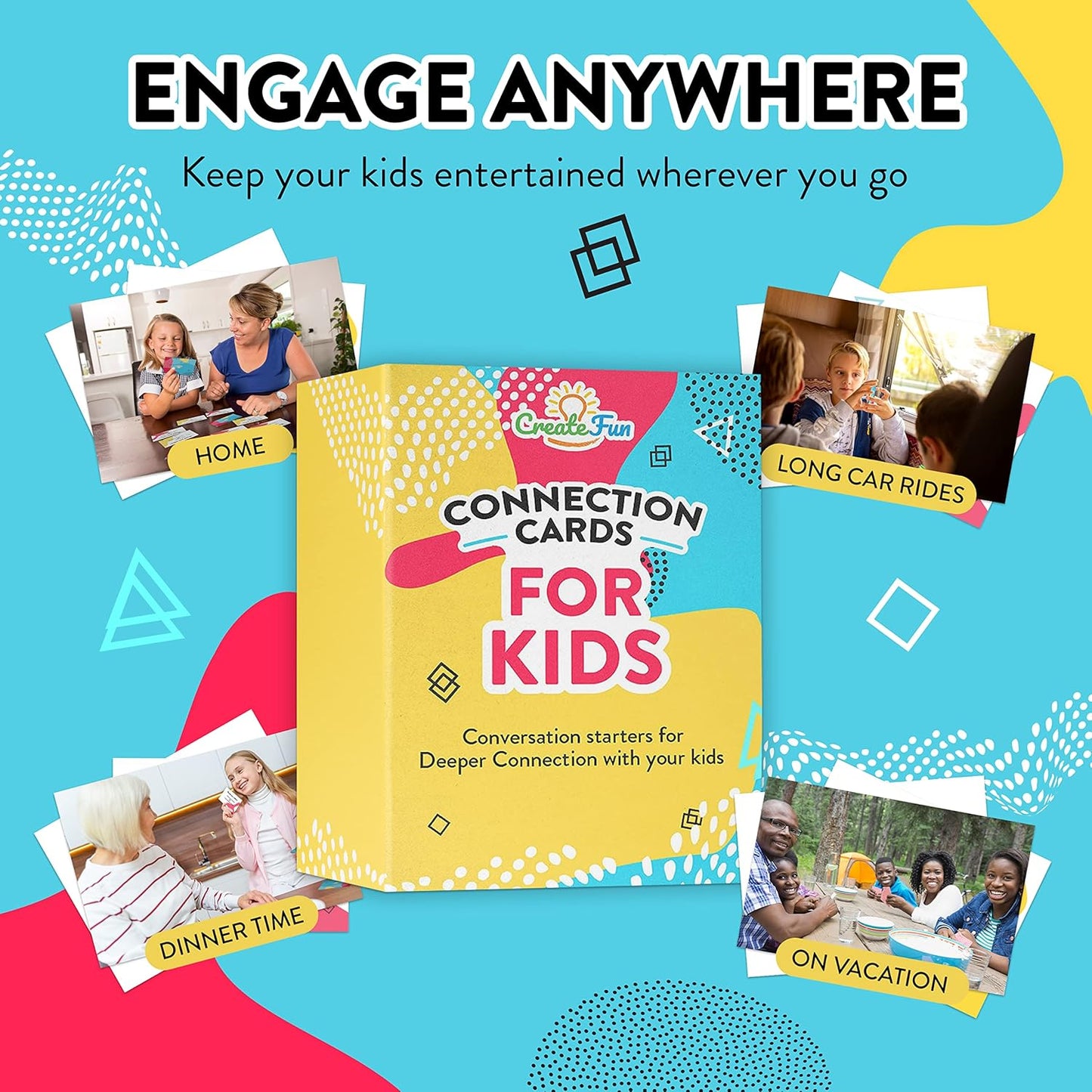 101 Conversation Cards for Kids - Family Question Games for Kids and Adults, Christmas Dinners, Game Nights, Holiday Gatherings & Gifts - Prompts for Confidence, Social Skills & Meaningful Connection