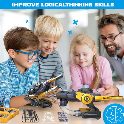 SMIESSKIDDO Robotic Mechanical Hand STEM Toy for Kids 8 9 10 11 12 13 14 | Parents Choice Award Winner | Kids Birthday Gift | DIY Engineering Kit for 8-14 Years Old Boys & Girls - White