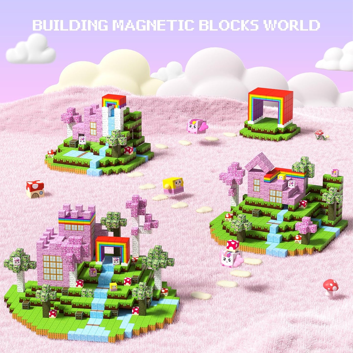 Magnetic Blocks - 150 PCS Magnets Game-Based Building Block for Ages 3,4,5,6,7,8,9,10,11 Kids Birthday Toy Sets Present, Stacking Cubes Construction Gift for Toddlers Boys & Girls, 0.8in
