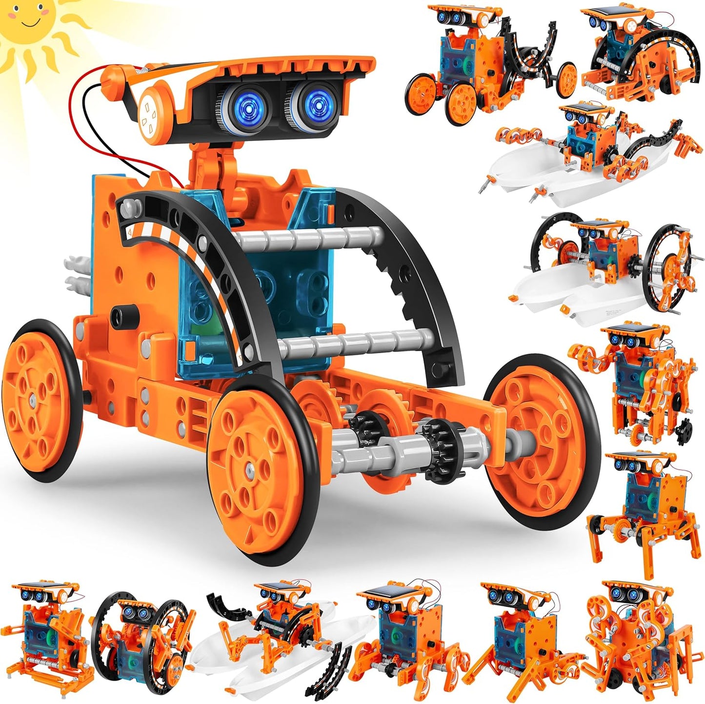 STEM 13-in-1 Education Solar Power Robots Toys for Boys Age 8+, Educational Toy DIY Science Kits for Kids, Building Experiment Robotics Set Birthday Gifts for 8+ Years Old Boys and Girls