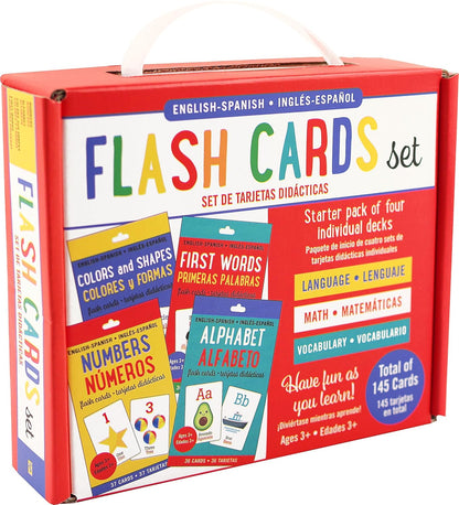 Bilingual Flash Cards Value Pack - Spanish and English (Includes Alphabet, Colors & Shapes, First Words, and Numbers) (Set of 4 Decks)