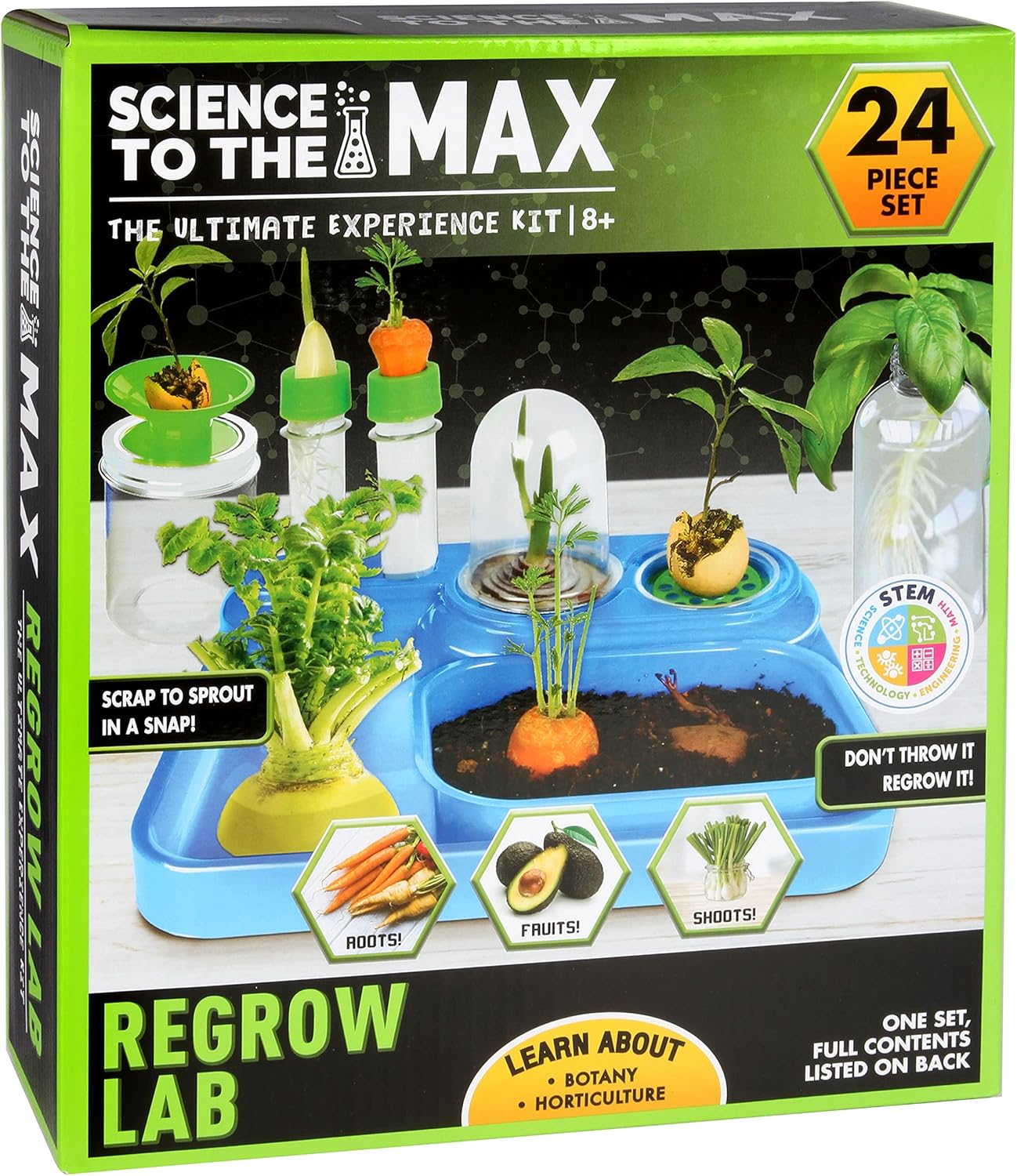 ReGrow Science Kit for Kids 8+ - Replant Simple Ingredients to Generate New Plants! 15+ Experiments - 12 Tools Included - Growing Kits for Kids Boys Girls - STEM Educational Lab
