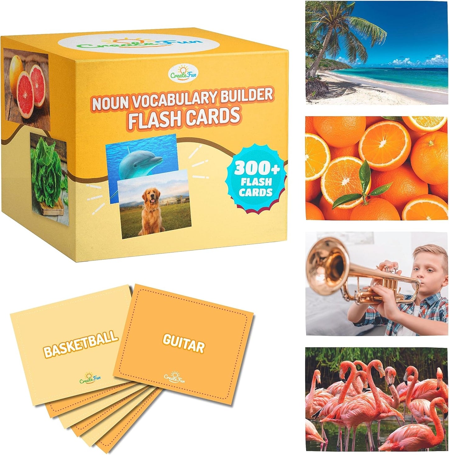 50 Noun Flash Cards, Fun Vocabulary Builder Educational Learning Photo Cards for Kids, Homeschool, Adults, Seniors, Speech Therapy, ESL, Autism, Dementia, Aphasia, SLP, ABA, and Occupational Therapy
