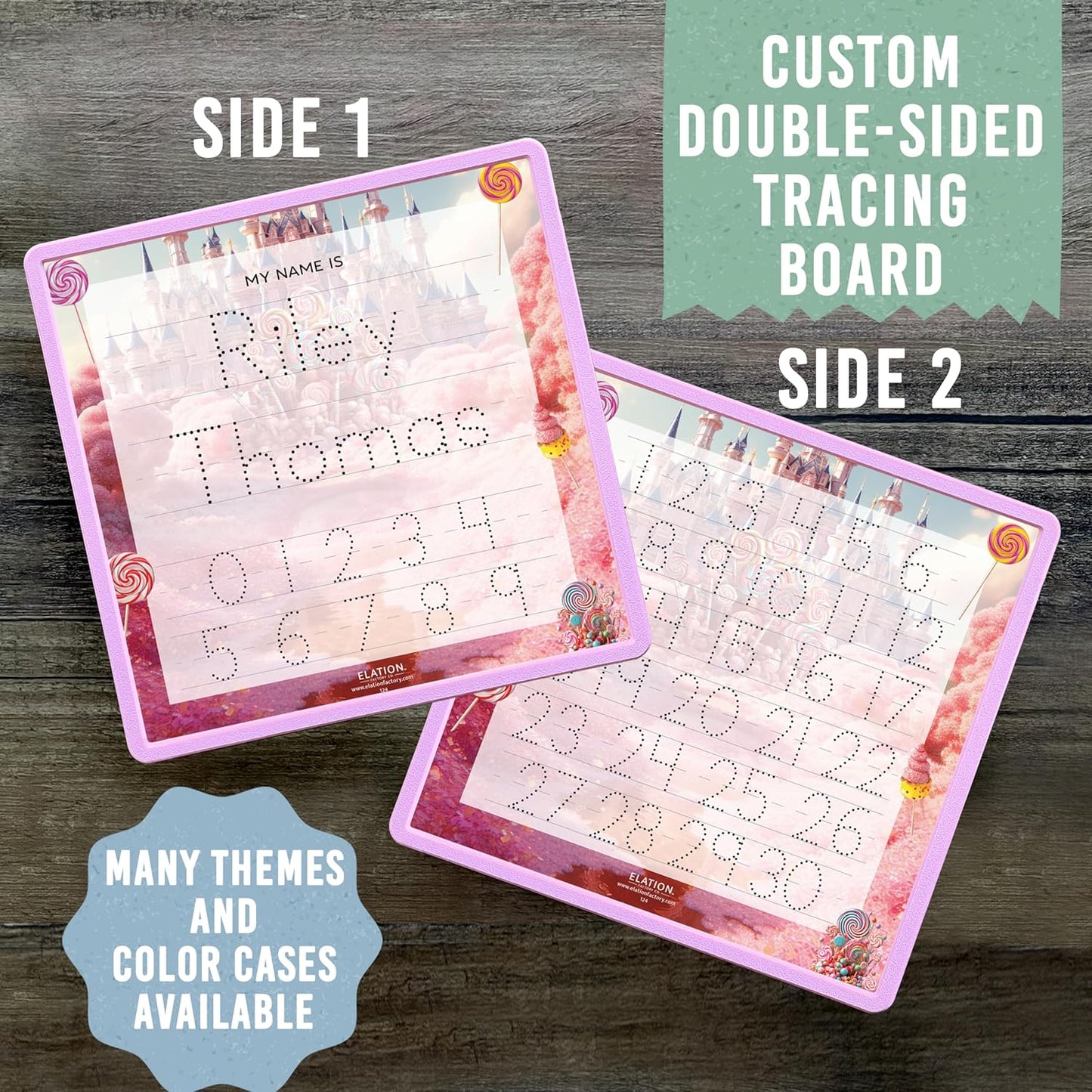 Kid's Name Tracing Board | Dry Erase Letter Tracing | Reusable Name Board | Alphabet Letters | Personalized | Candy Theme