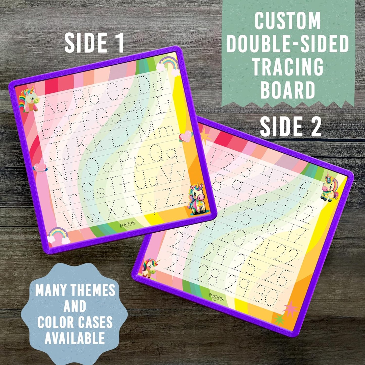 Kid's Name Tracing Board | Dry Erase Letter Tracing | Reusable Name Alphabet Tracing| Number Tracing | Personalized | Baby Unicorn Theme