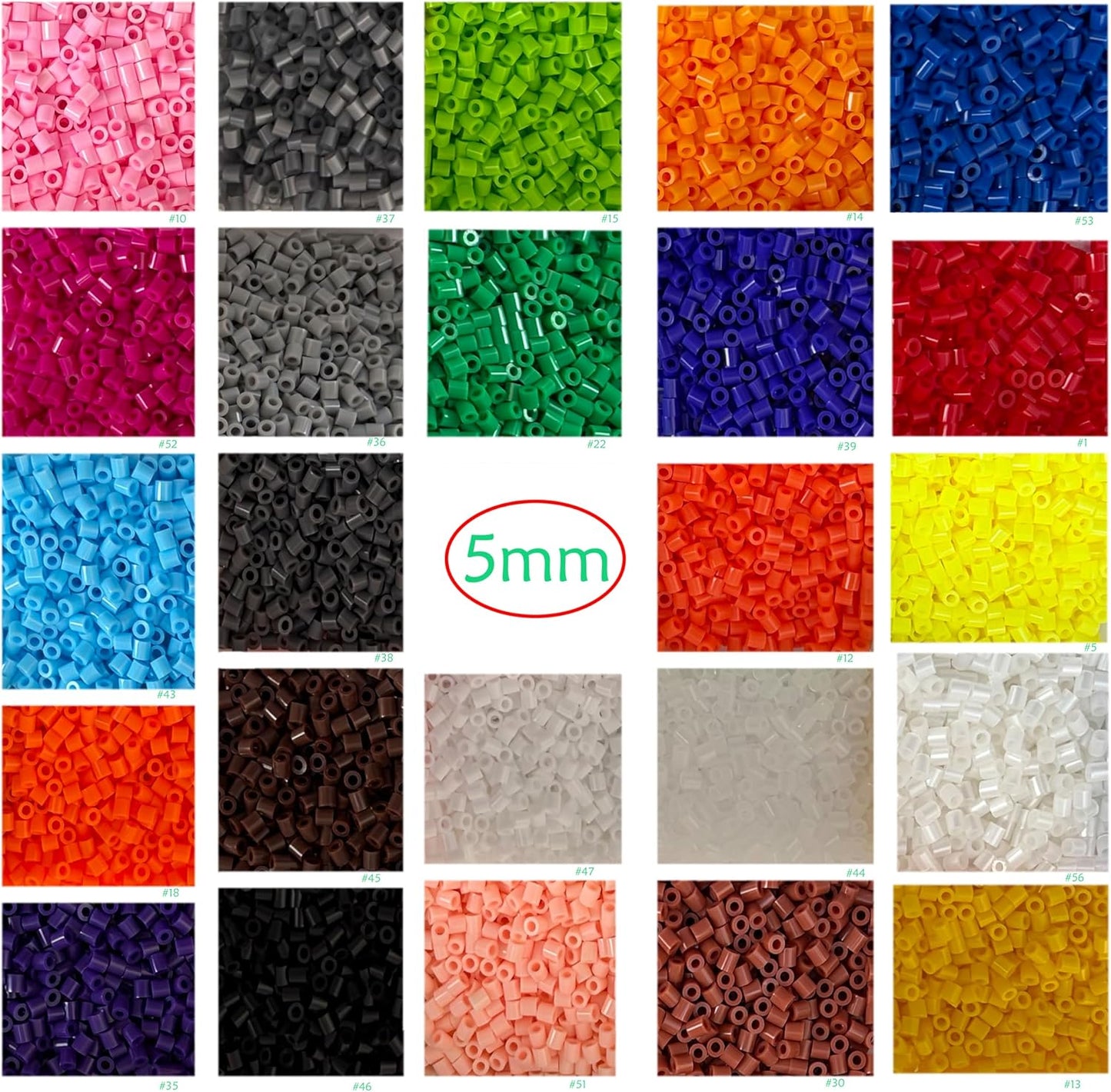 OEEKOI 5500Pcs Fuse Beads - 5mm Bulk Melting Beads for Crafts, Ideal for Christmas Birthday Gifts,Clear