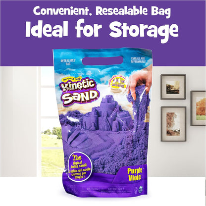 Kinetic Sand, The Original Moldable Sensory Play Sand Toys for Kids, Purple, 2 lb. Resealable Bag, Ages 3+