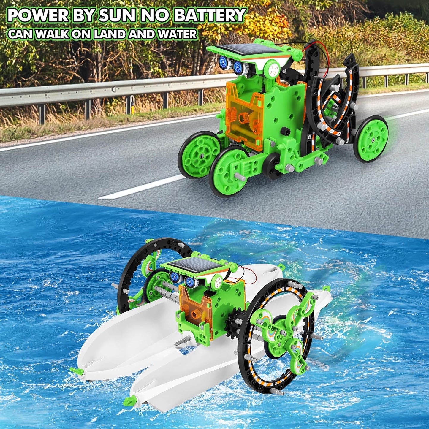 STEM 13-in-1 Education Solar Power Robots Toys for Boys Age 8+, Educational Toy DIY Science Kits for Kids, Building Experiment Robotics Set Birthday Gifts for 8+ Years Old Boys and Girls