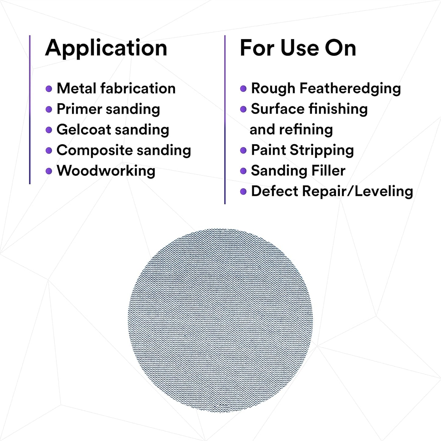 3M Xtract Net Disc 310W, 320+, 8 in, Die 800L, Pack of 50 Hook and Loop Sanding Discs, Virtually Dust-Free, Value Option for Metal, Wood, Composites, Stock Removal, and Fine Finishing