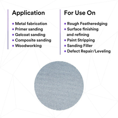 3M Xtract Net Disc 310W, 320+, 8 in, Die 800L, Pack of 50 Hook and Loop Sanding Discs, Virtually Dust-Free, Value Option for Metal, Wood, Composites, Stock Removal, and Fine Finishing