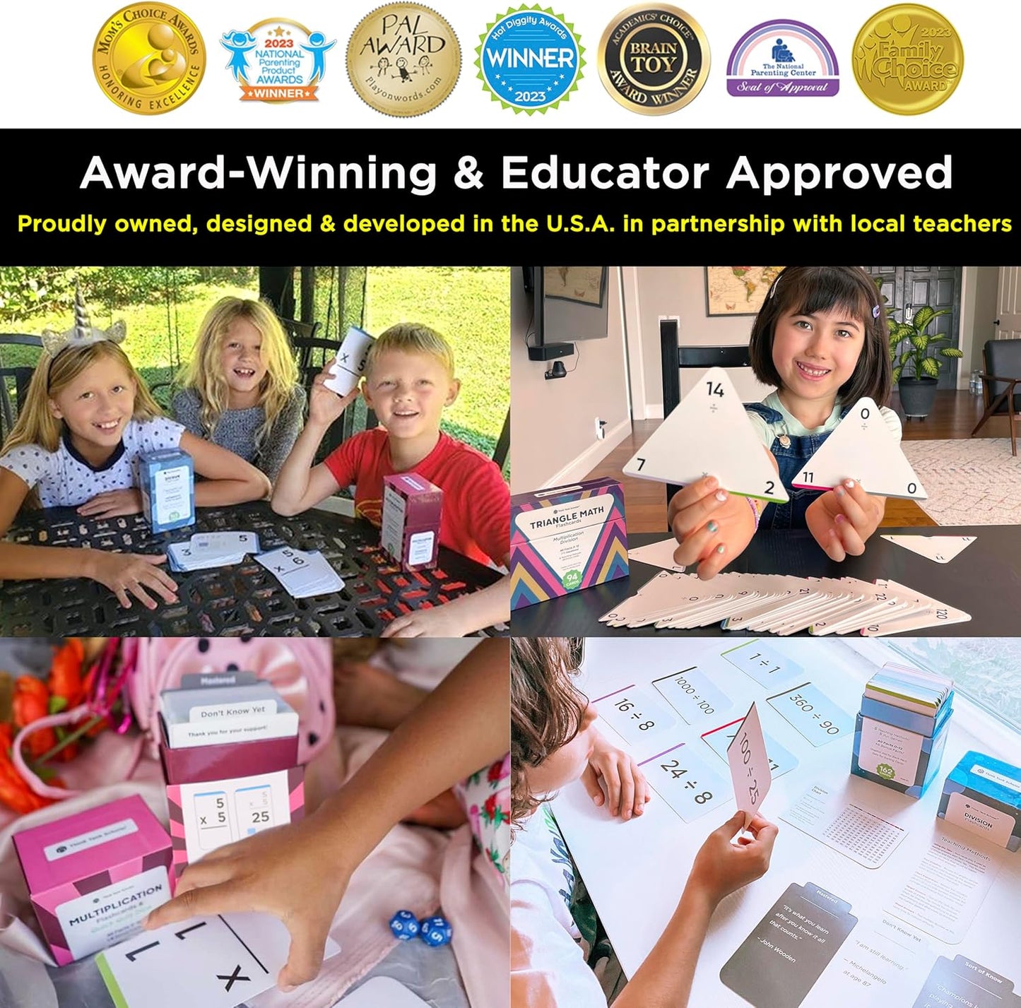 Award-Winning Multiplication Flash Cards – 173 Jumbo Cards (3.1” x 5.2”), All Facts 0–12 – 1 Fact & Visual Aid Per Card – Mastery Divider Tabs, Charts, Games & Teaching Methods – Grades 2–6
