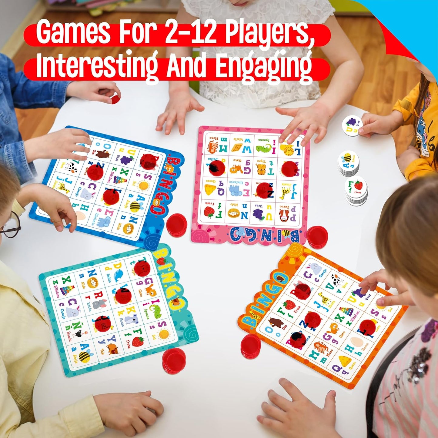 SpriteGru Multiplication & Division Bingo Game, 480 Math Problems, 2 Educational Math Board Game for Kindergarten and Preschool Kids 4-8, Perfect for Classroom & At Home (Up to 25 Players)